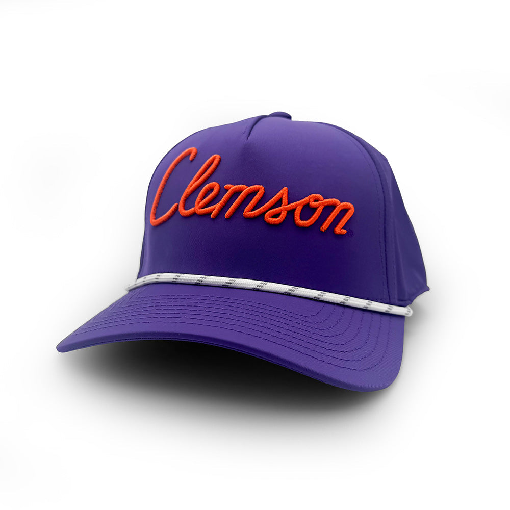 Clemson House Script Rope Hat, Purple | Section 103