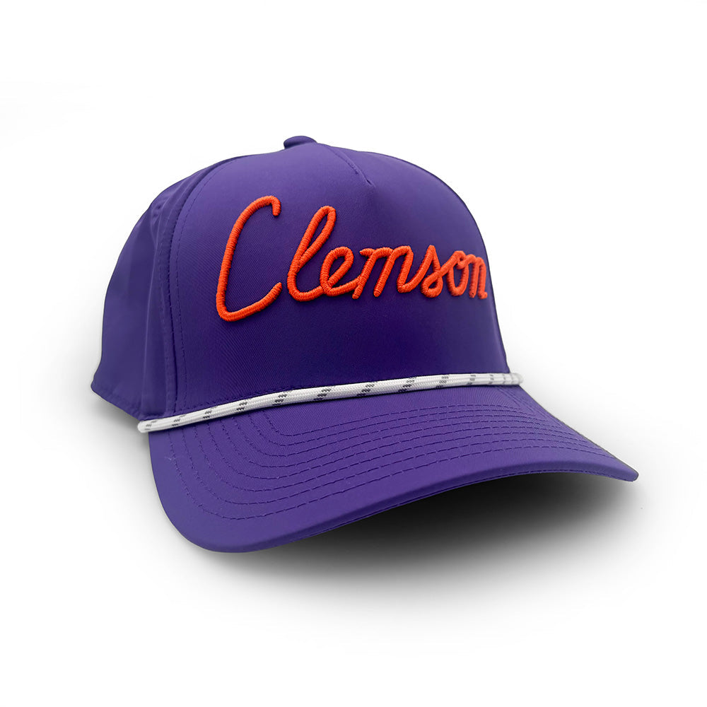 Clemson House Script Rope Hat, Purple | Section 103
