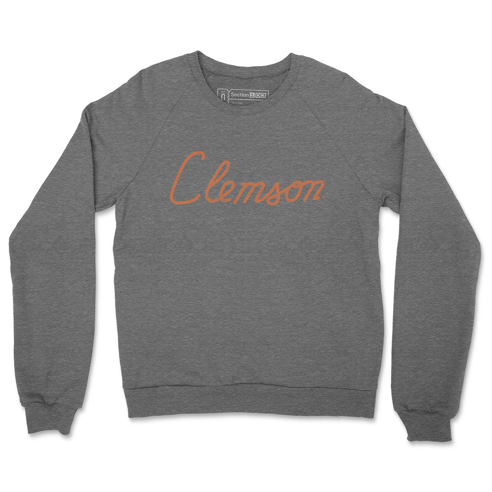Clemson House Script Crewneck Sweatshirt | Section 103
