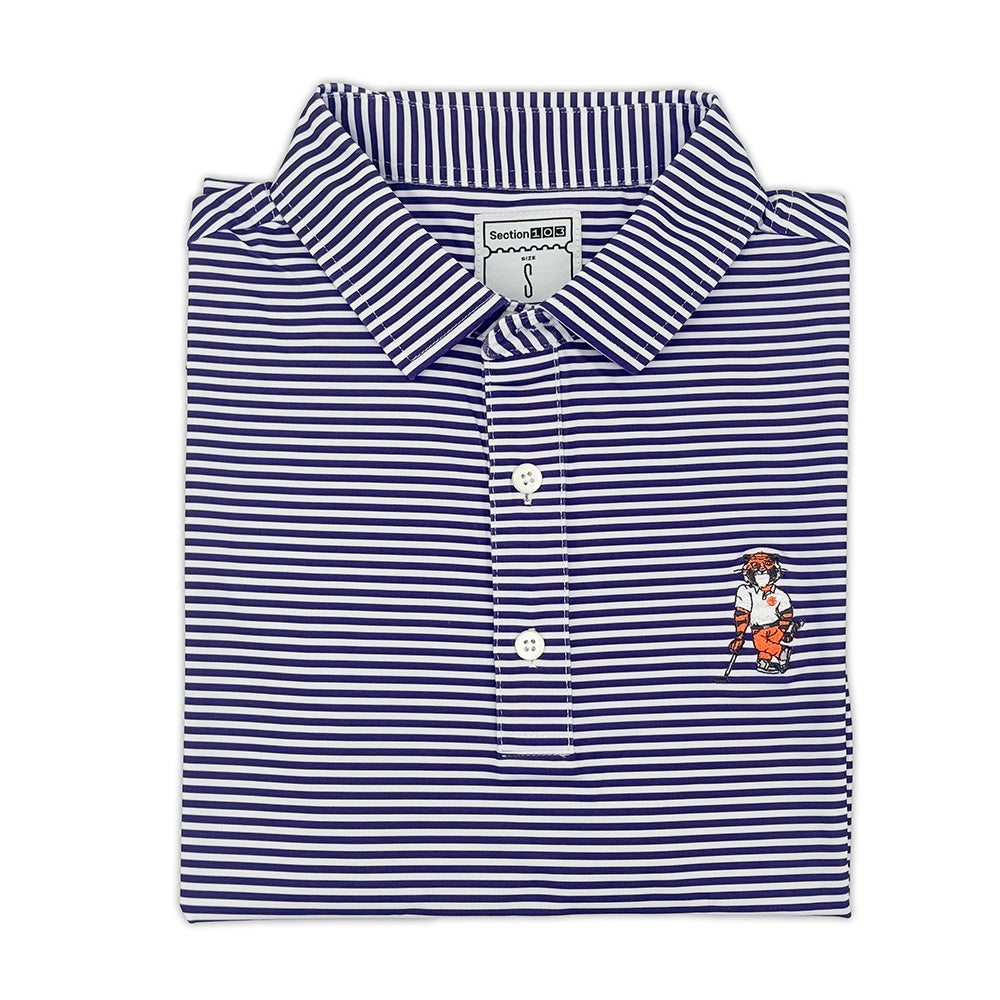 Clemson Golf Swinging Tiger Striped Performance Polo | Section 103 1