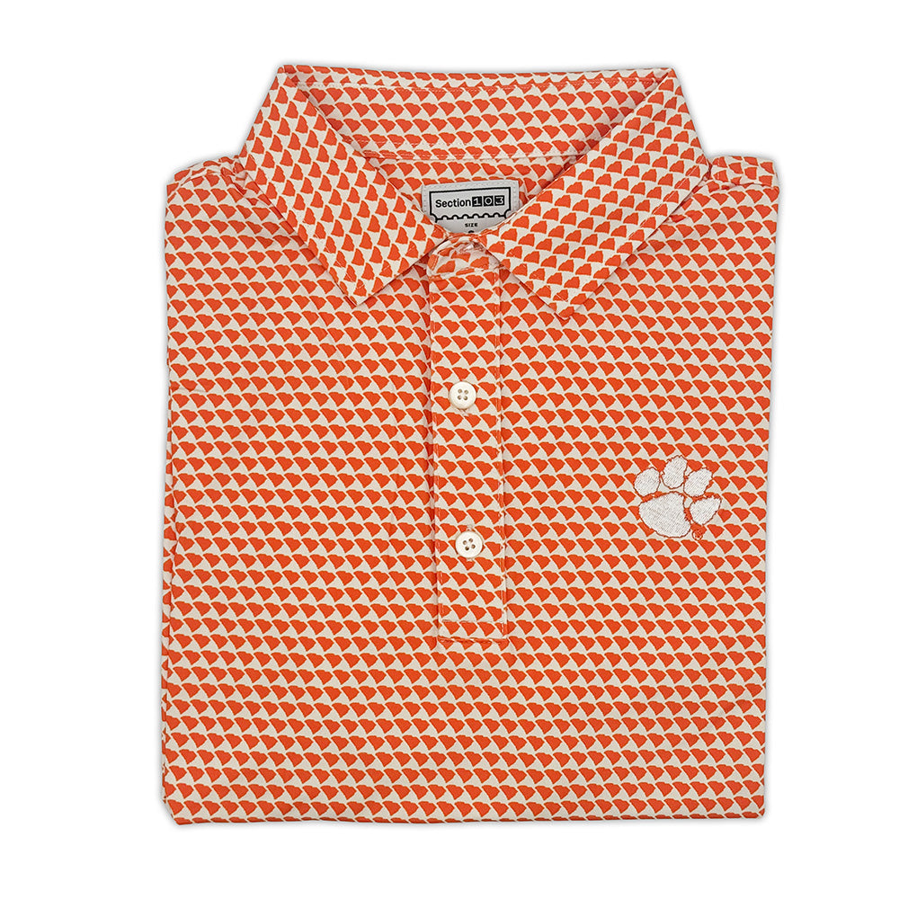 Clemson Map Pattern Performance Polo | Section 103 1