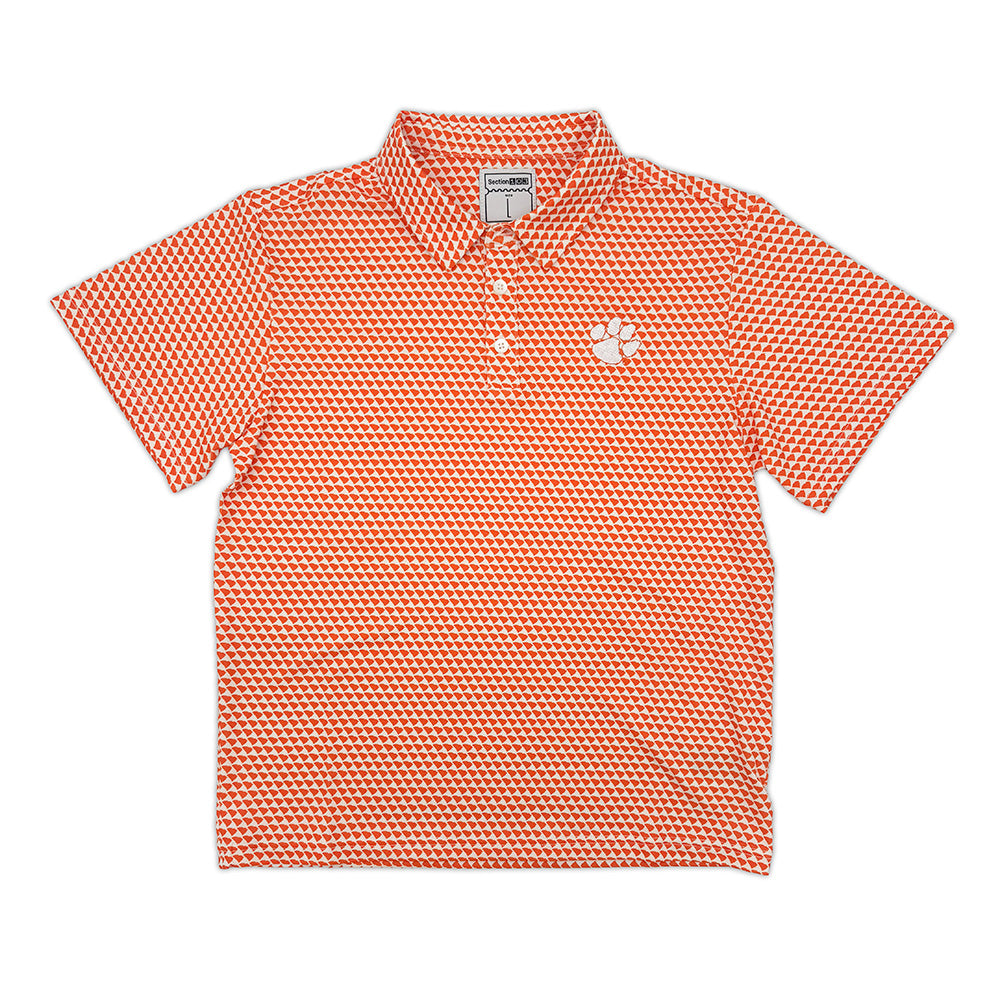 Clemson Map Pattern Youth Performance Polo | Section 103 2