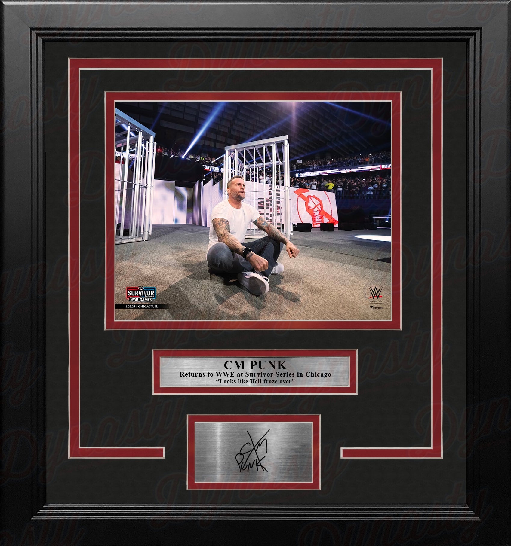 CM Punk Returns at Survivor Series 8" x 10" Framed WWE Wrestling Photo with Engraved Autograph 1