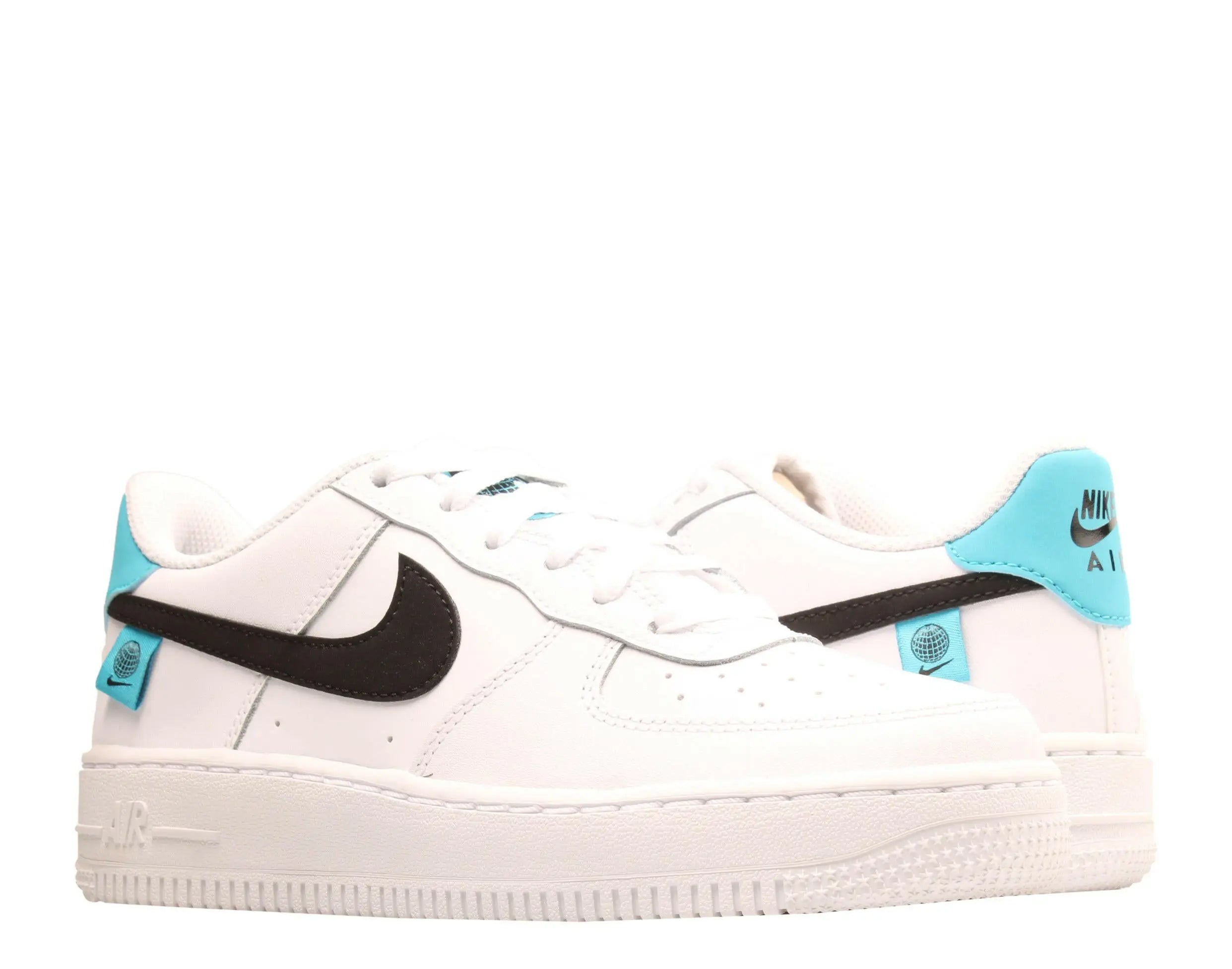 Nike Air Force 1 WW Big Kids Basketball Shoes White/Black-Blue Fury 1