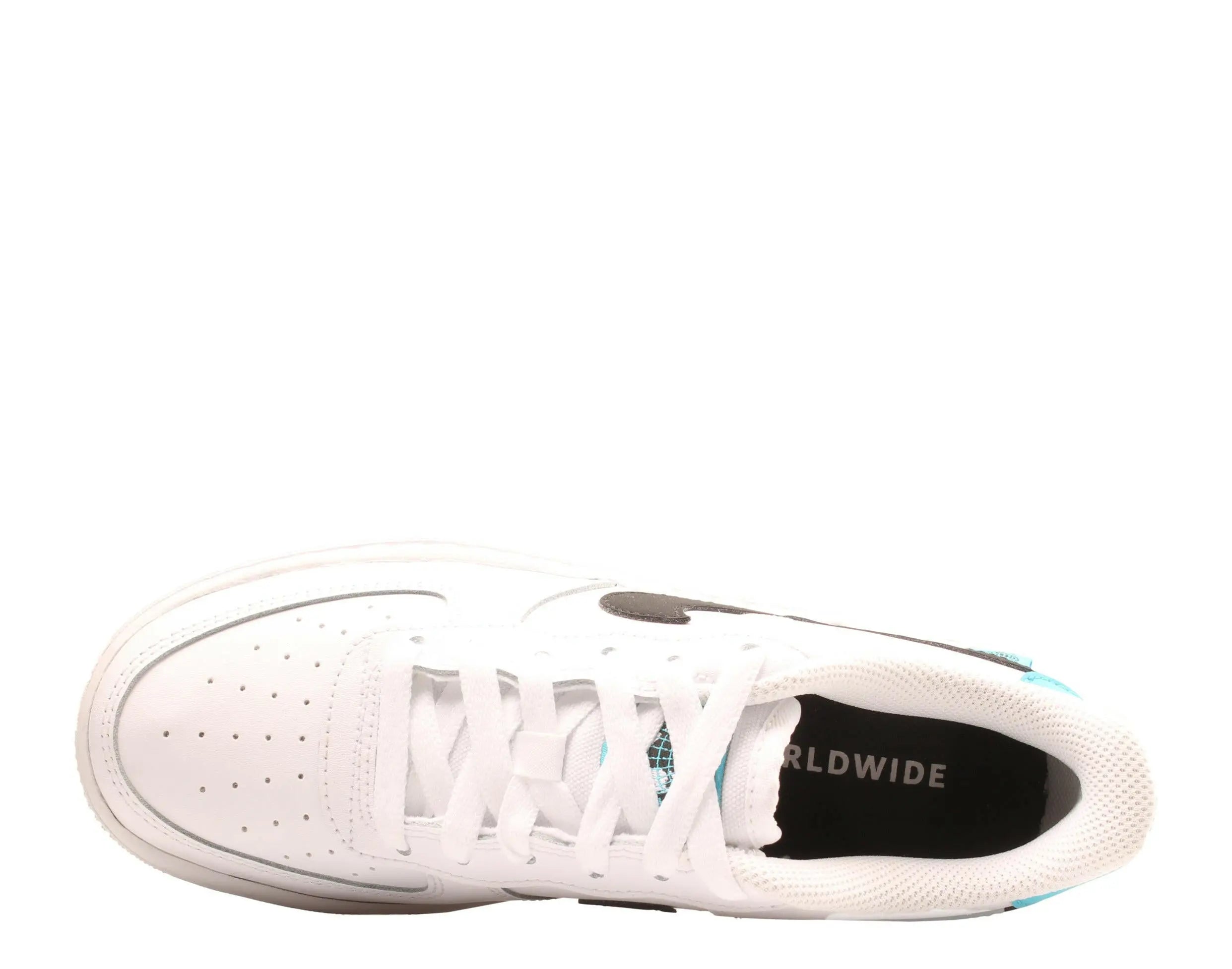 Nike Air Force 1 WW Big Kids Basketball Shoes White/Black-Blue Fury 4