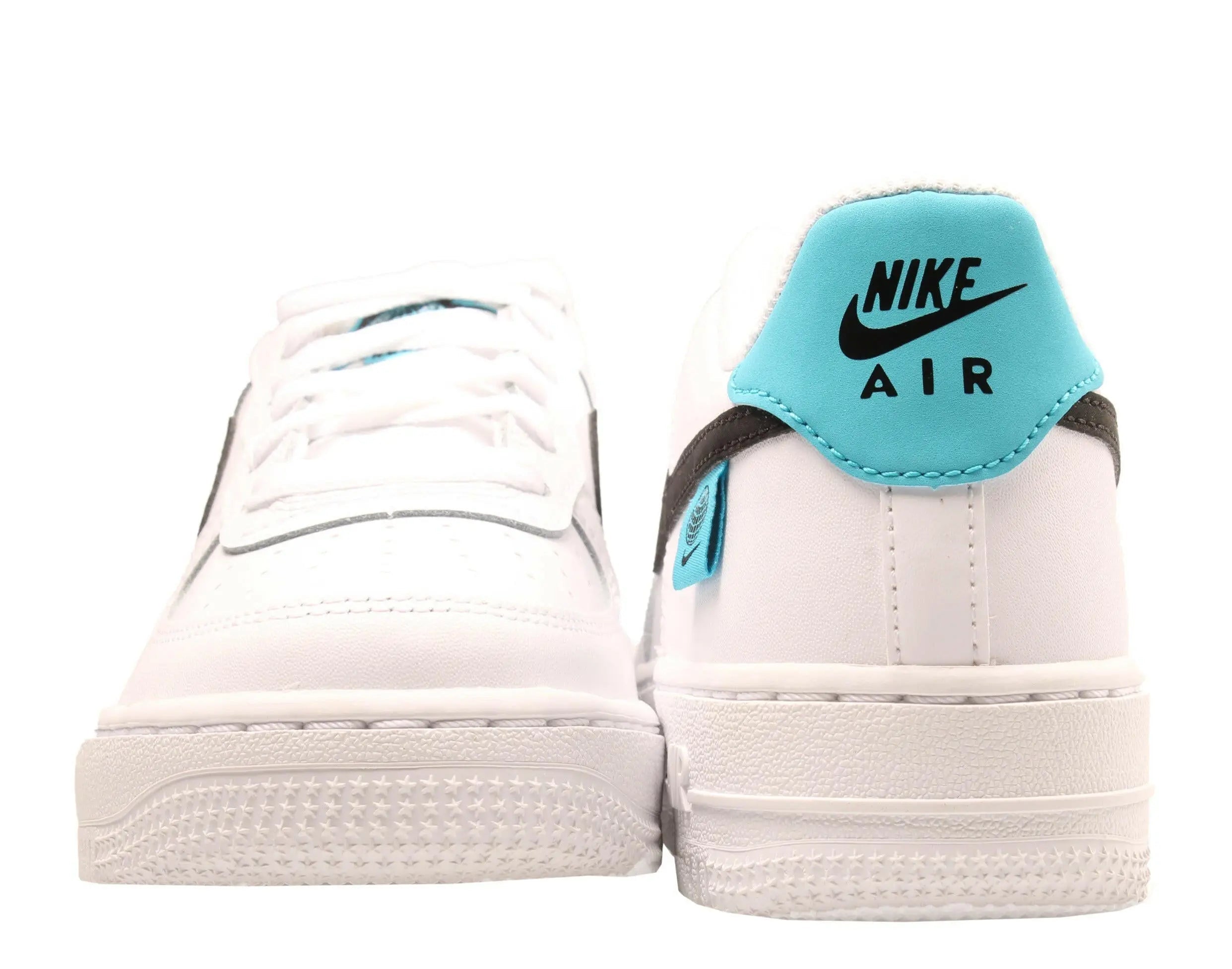 Nike Air Force 1 WW Big Kids Basketball Shoes White/Black-Blue Fury 6