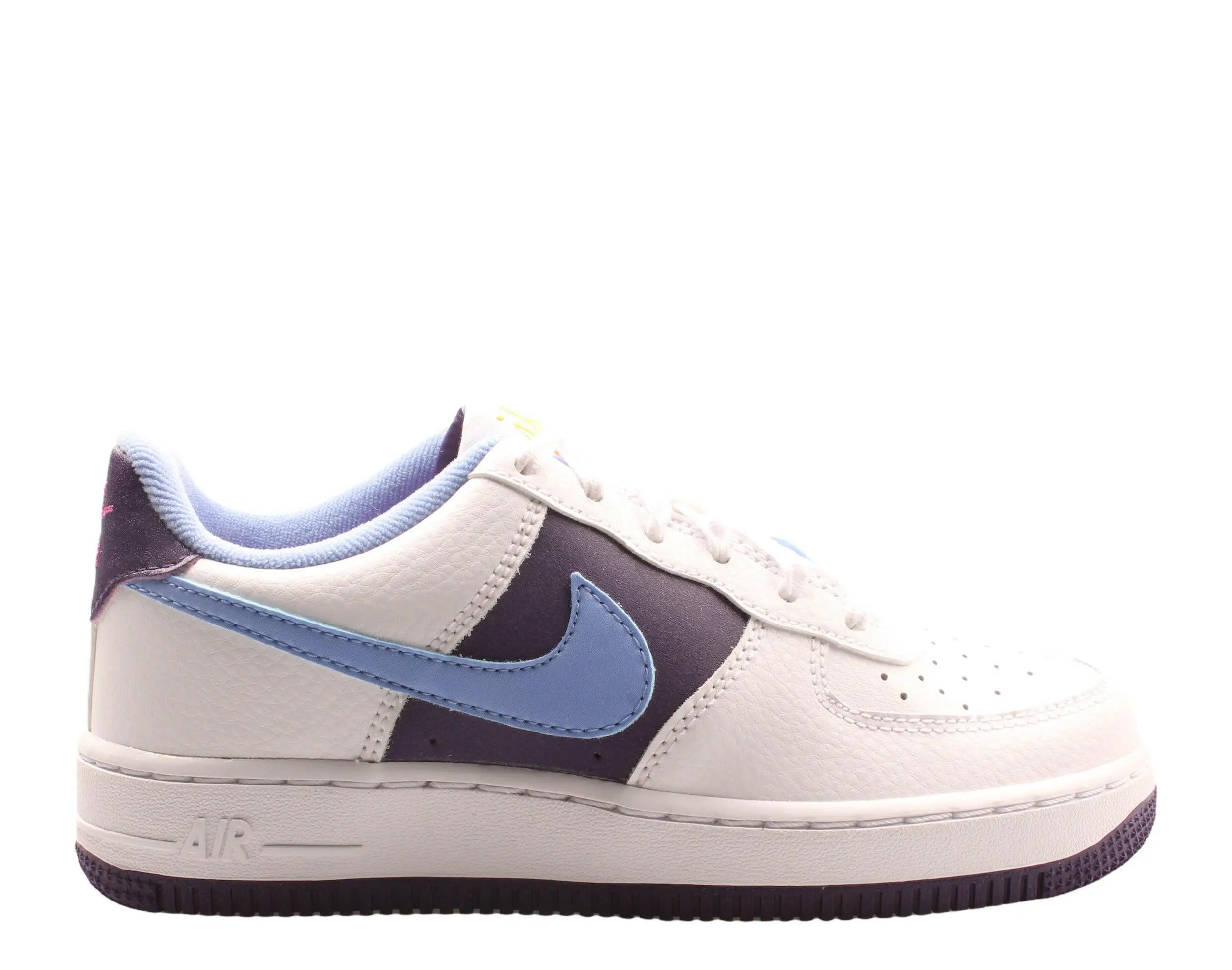 Nike Air Force 1 LV8 Big Kids Basketball Shoes White/Royal Pulse-Eggplant 2