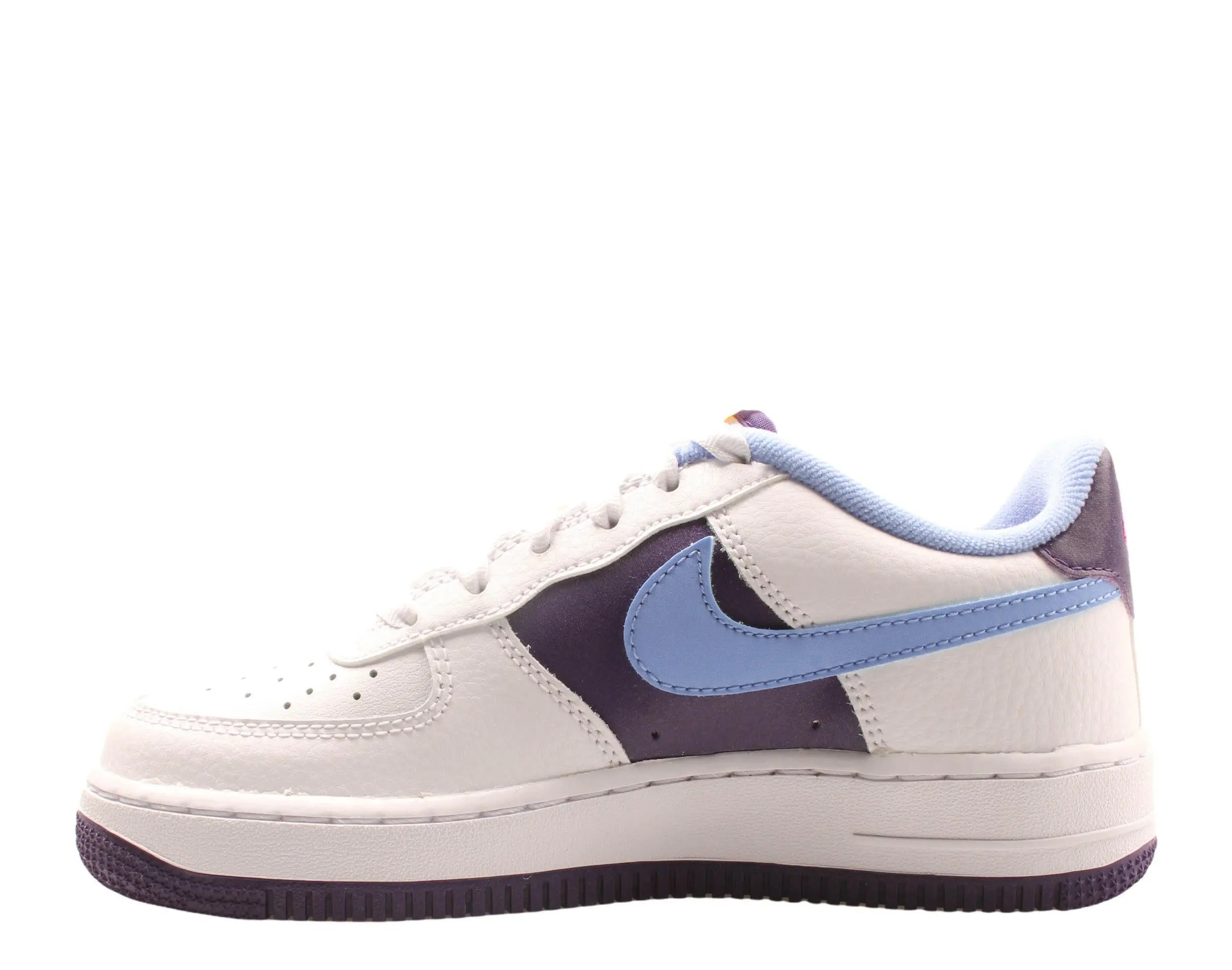 Nike Air Force 1 LV8 Big Kids Basketball Shoes White/Royal Pulse-Eggplant 3
