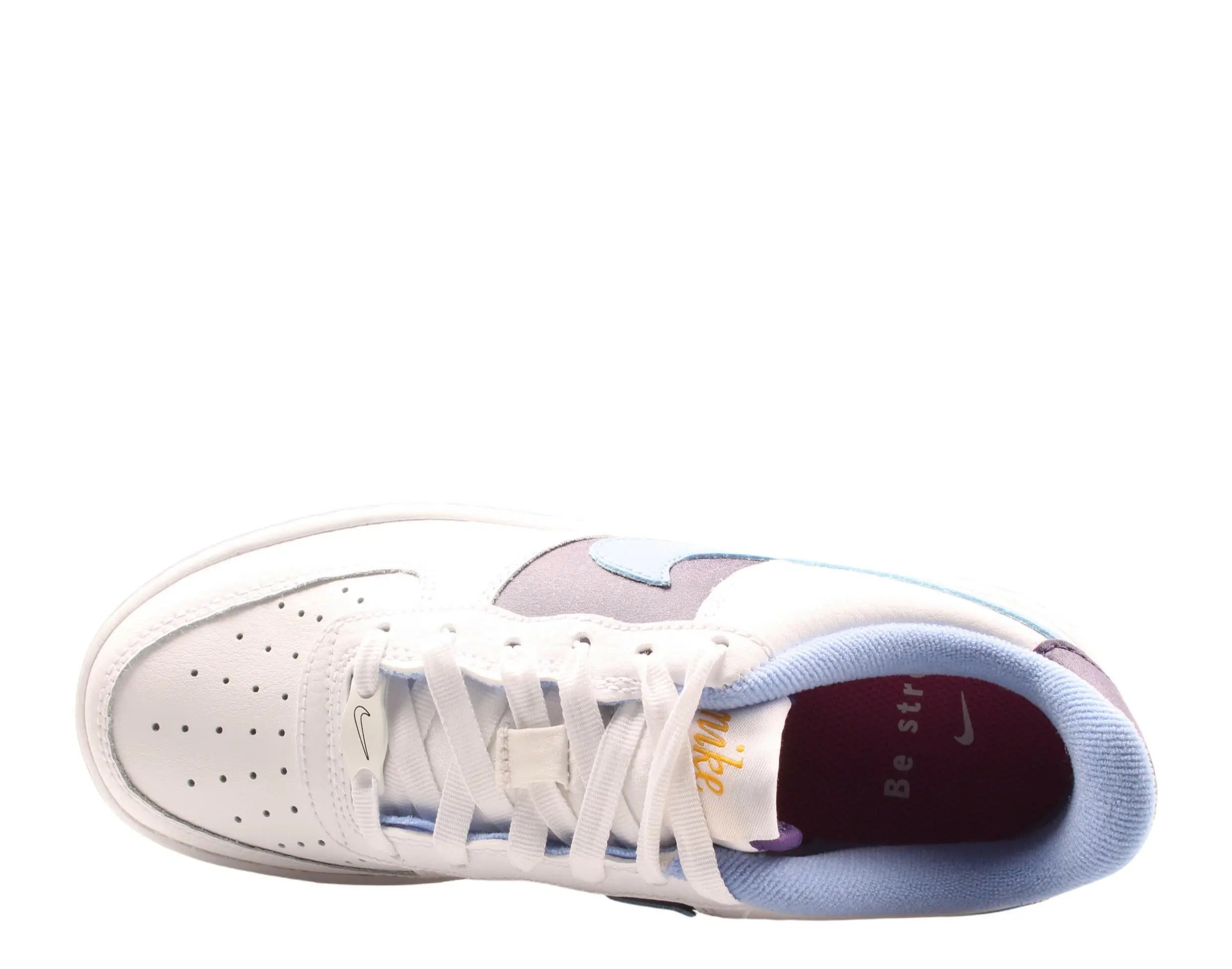 Nike Air Force 1 LV8 Big Kids Basketball Shoes White/Royal Pulse-Eggplant 4