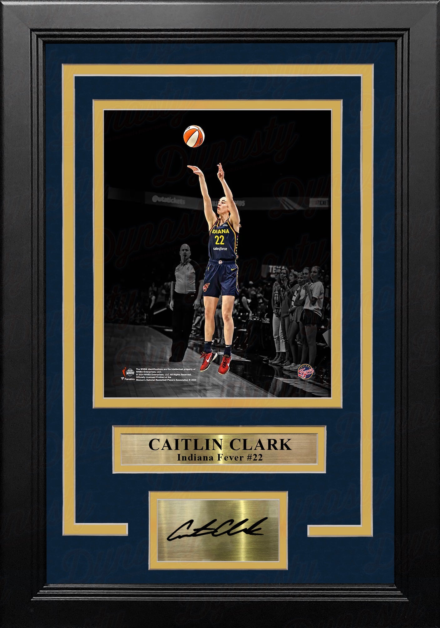 Caitlin Clark Shooting Action Indiana Fever 8x10 Framed WNBA Blackout Photo with Engraved Autograph 2