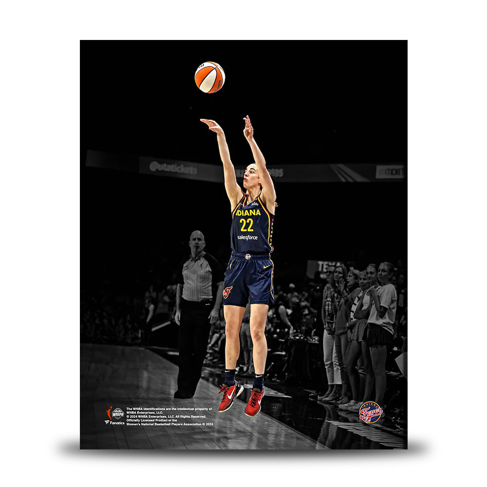 Caitlin Clark Shooting Action Indiana Fever 8" x 10" WNBA Blackout Basketball Photo 1