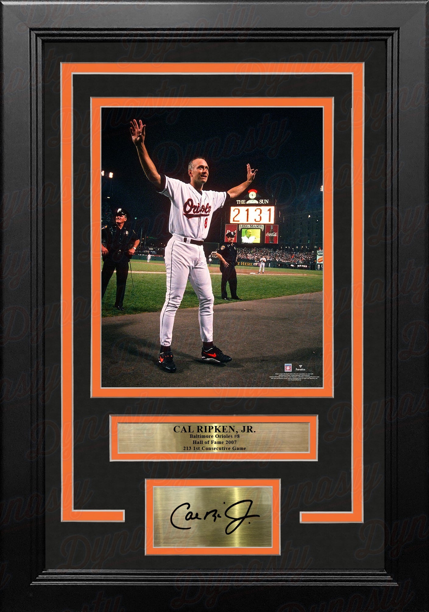 Cal Ripken, Jr. Baltimore Orioles 2131st Game 8" x 10" Framed Baseball Photo with Engraved Autograph 1