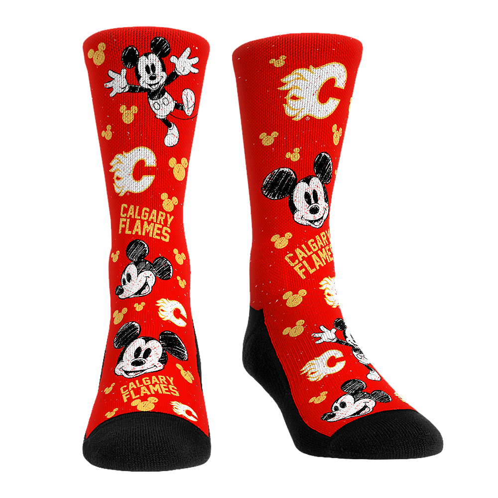 Calgary Flames - Disney - Mickey Sketch | Rock 'Em Socks