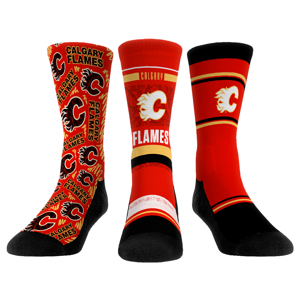 Calgary Flames - 3-Pack | Rock 'Em Socks