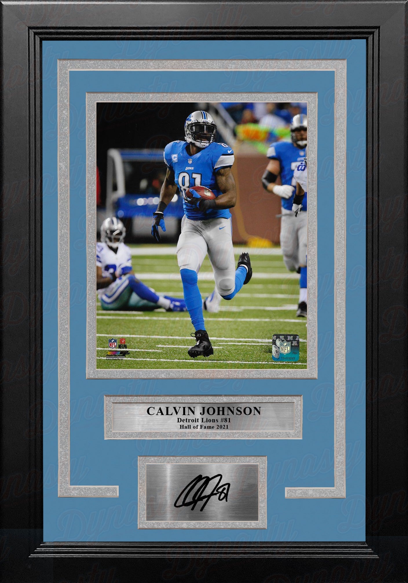 Calvin Johnson v. Cowboys Detroit Lions 8" x 10" Framed Football Photo with Engraved Autograph 2