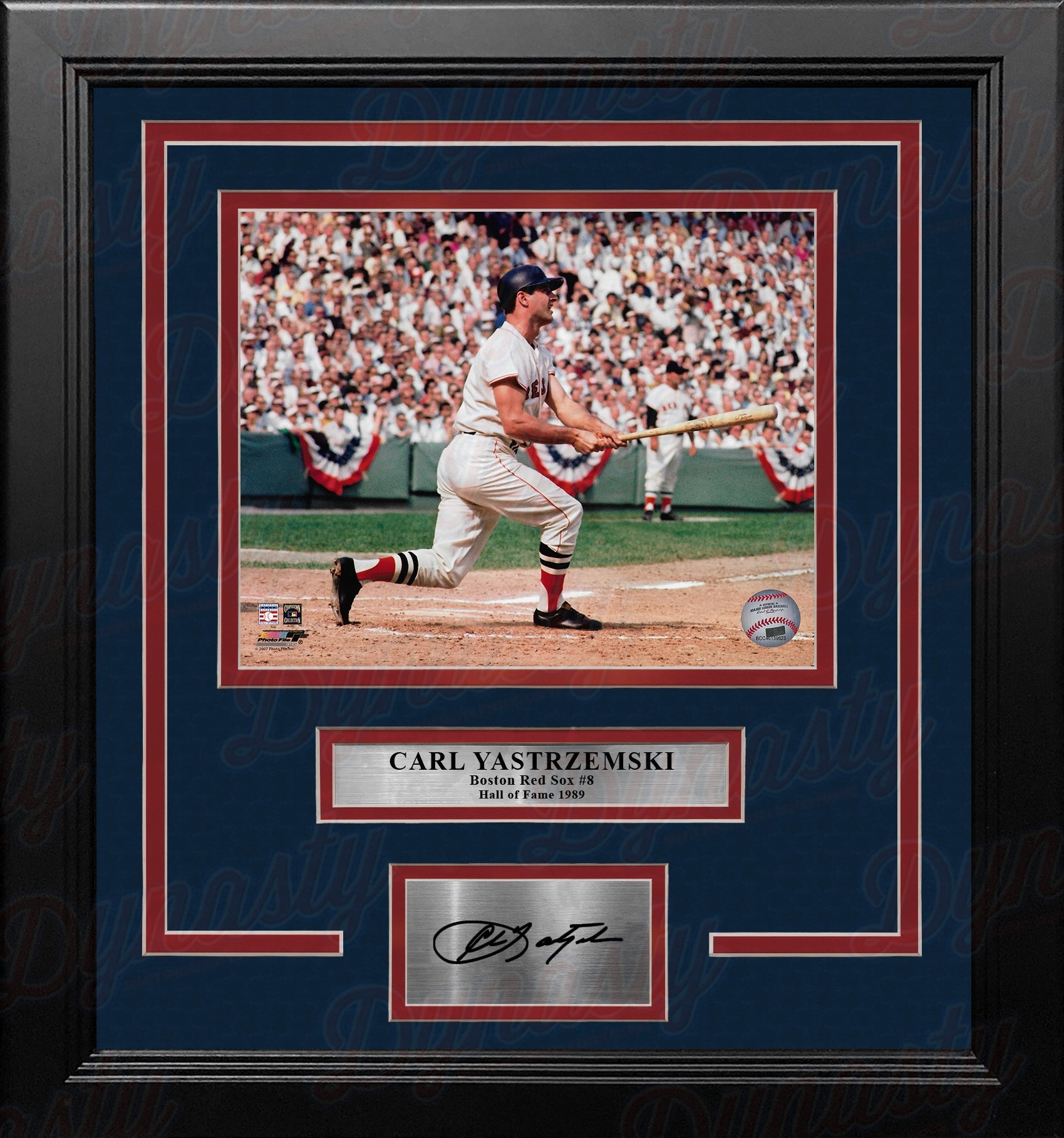 Carl Yastrzemski at the Plate Boston Red Sox 8" x 10" Framed Baseball Photo with Engraved Autograph 1