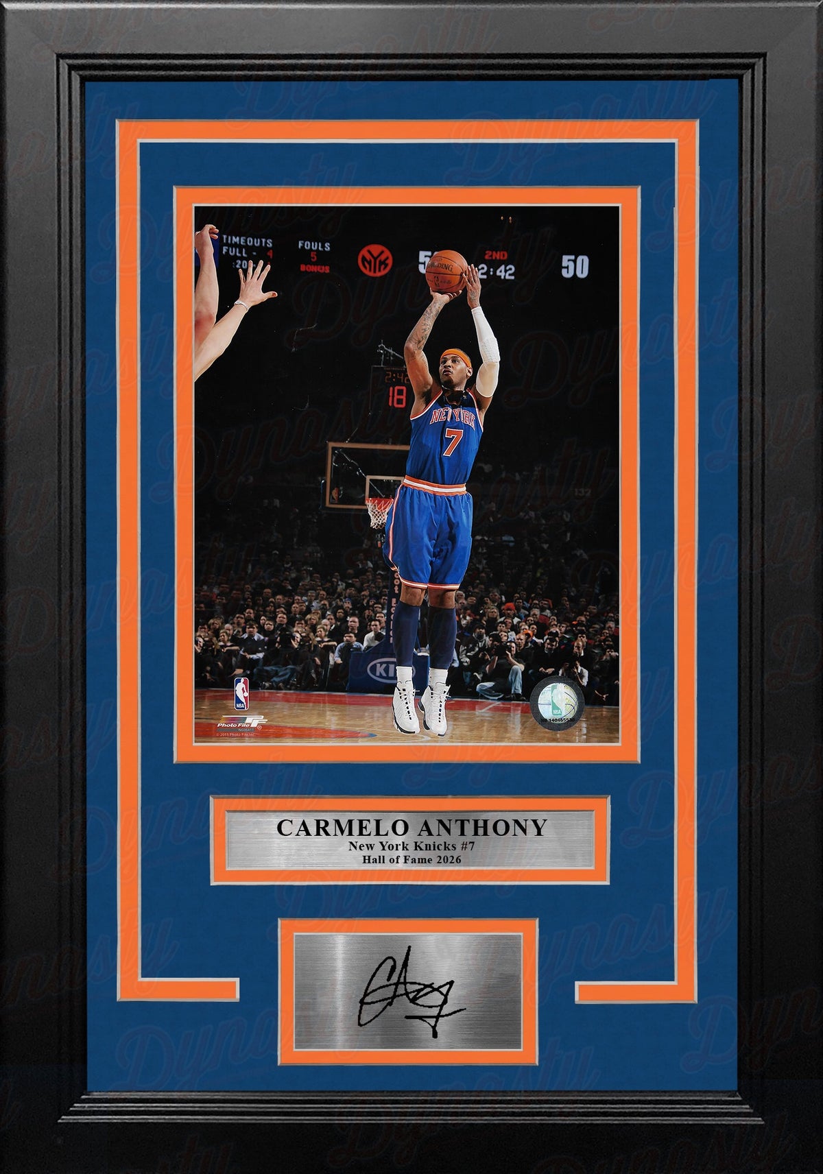 Carmelo Anthony Shooting Action New York Knicks 8x10 Framed Basketball Photo with Engraved Autograph 2