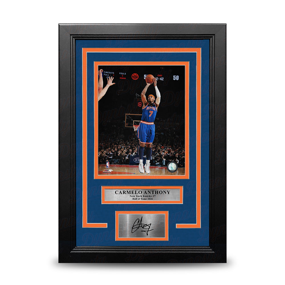Carmelo Anthony Shooting Action New York Knicks 8x10 Framed Basketball Photo with Engraved Autograph 1