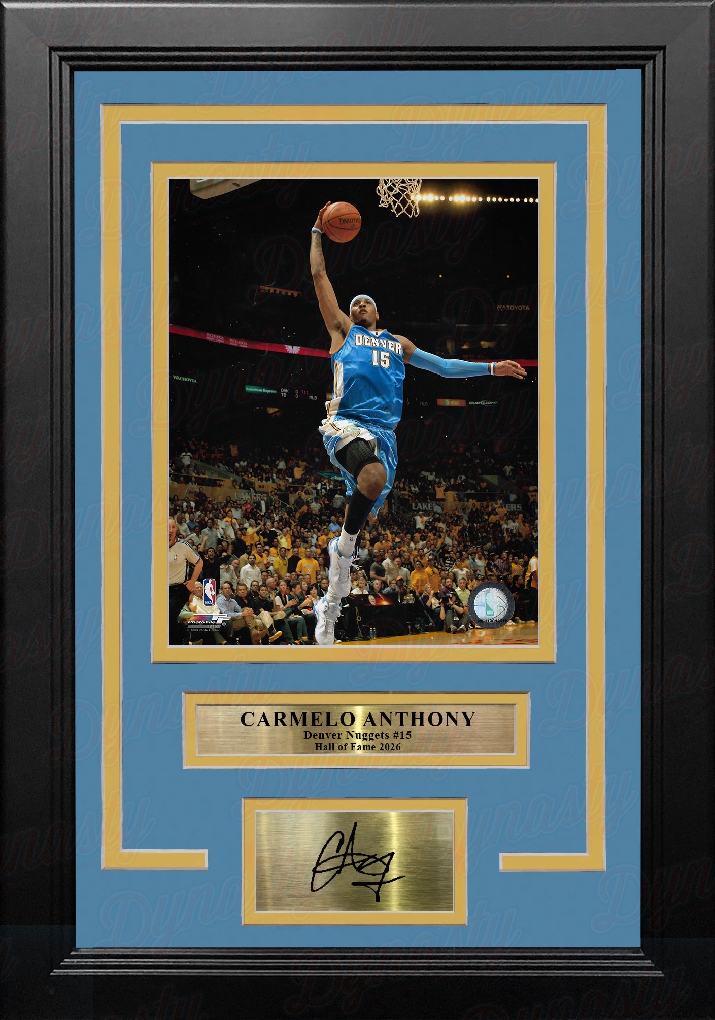 Carmelo Anthony Lay-Up Denver Nuggets 8x10 Framed Basketball Photo with Engraved Autograph 2