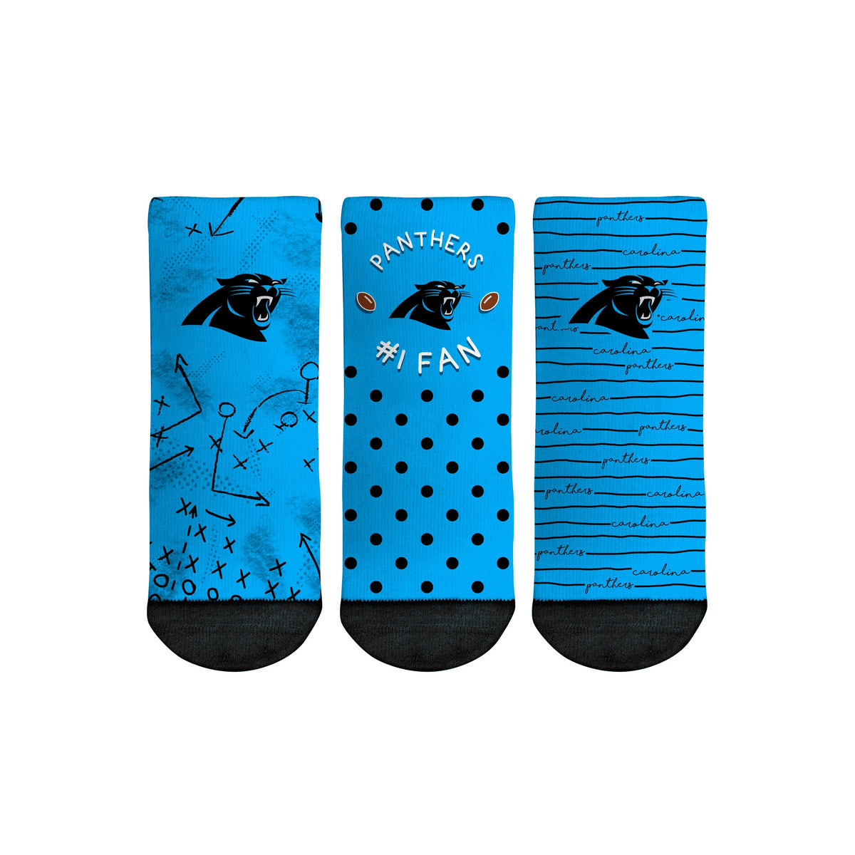 Carolina Panthers - Number 1 Fan 3-Pack (Toddler) | Rock 'Em Socks 1