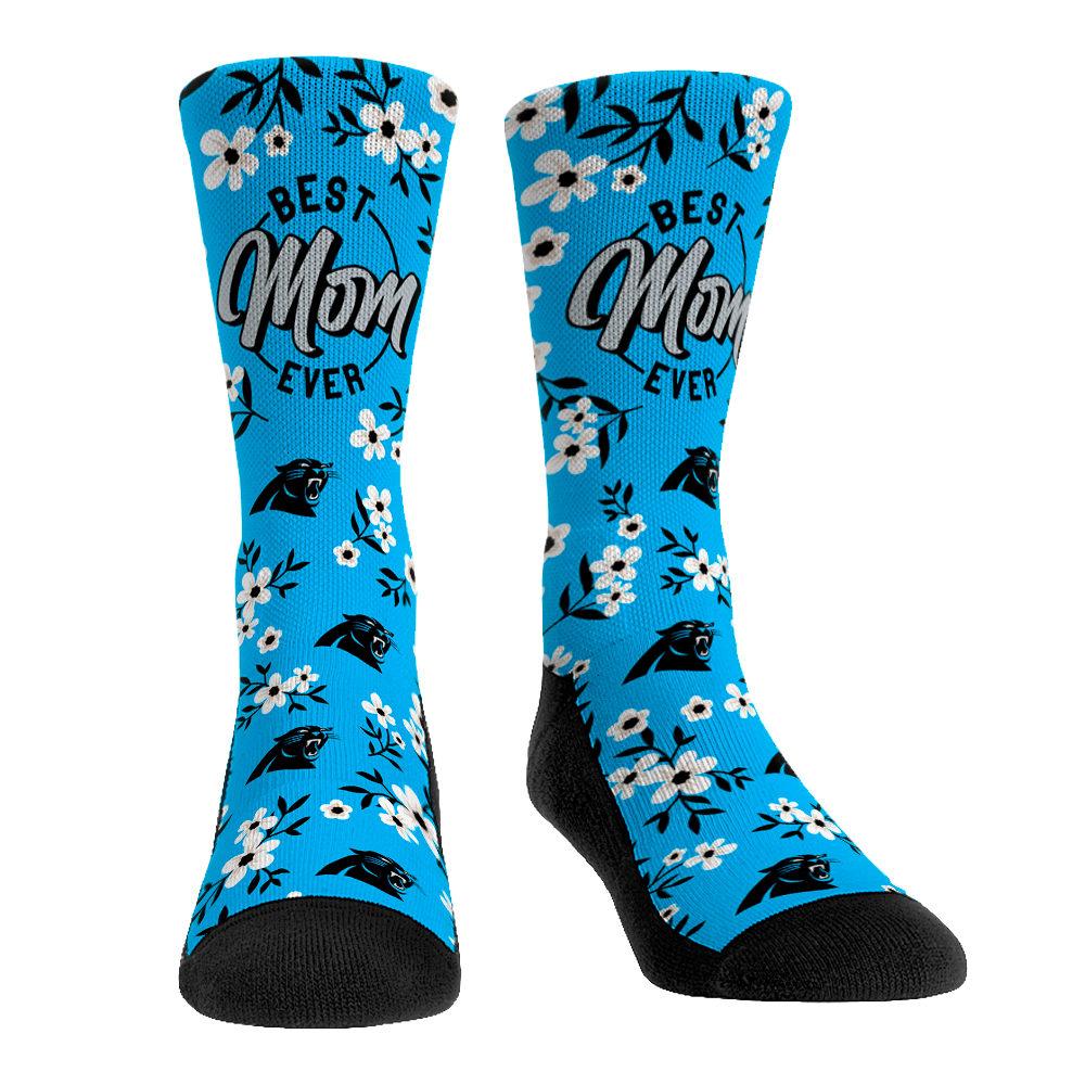 Carolina Panthers - Best Mom Floral | Rock 'Em Socks 1