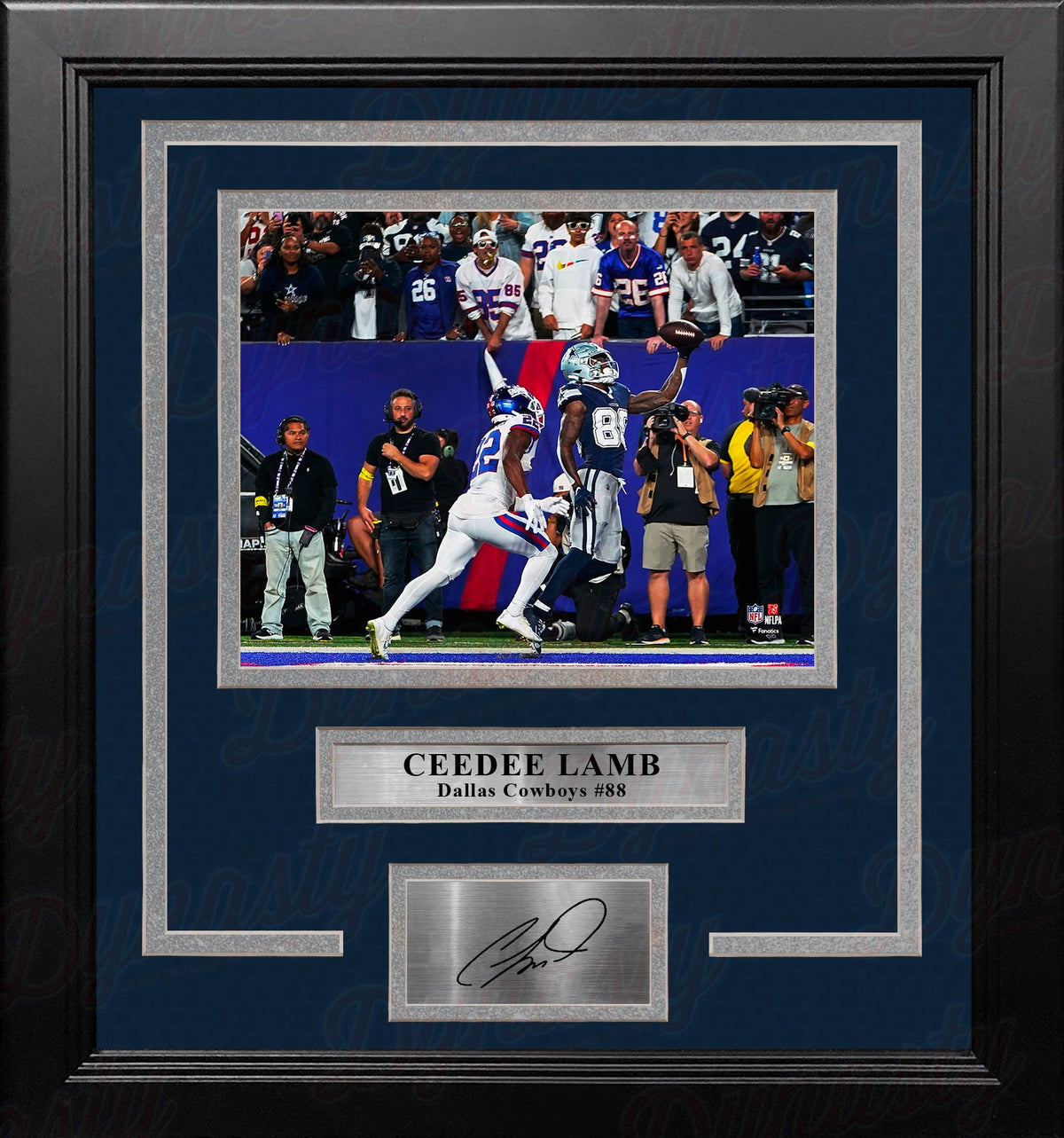 CeeDee Lamb One-Handed Touchdown Dallas Cowboys 8x10 Framed Football Photo with Engraved Autograph 1