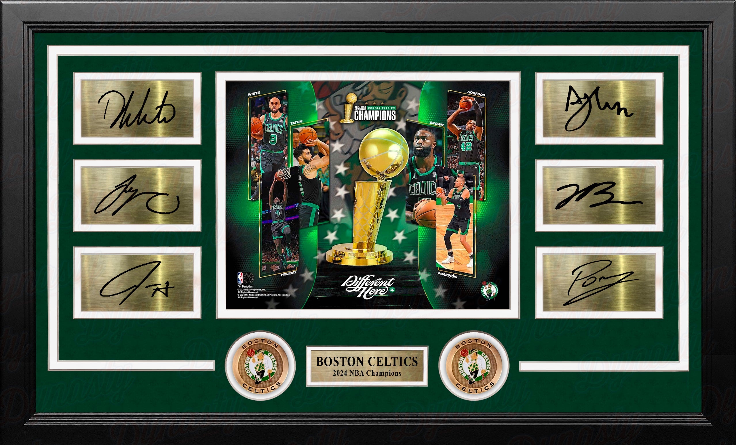 Boston Celtics 2024 NBA Champions 8" x 10" Framed Basketball Collage Photo with Engraved Autographs 2