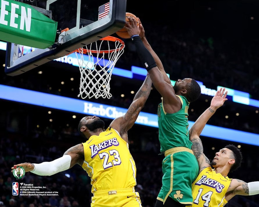 Jaylen Brown Dunks Over LeBron Boston Celtics 8" x 10" Basketball Photo 1