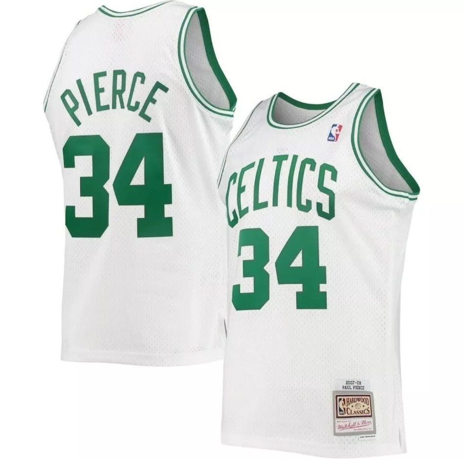 Paul Pierce Boston Celtics Mitchell & Ness White Hardwood Classics 2007-08 Swingman Jersey 1