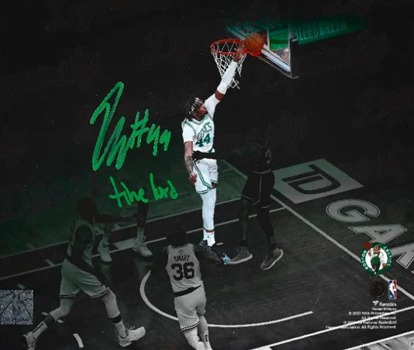 Robert Williams III Blocks Steph Curry Boston Celtics Autographed Basketball Photo 3