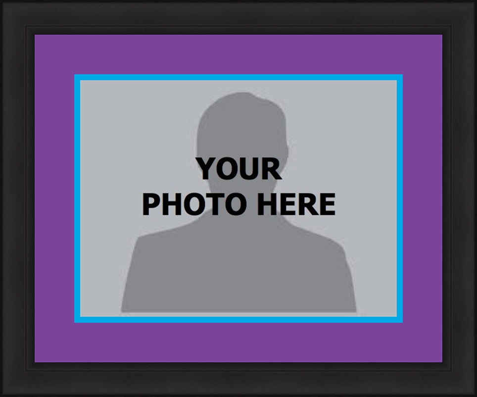 NBA Basketball Photo Picture Frame Kit - Charlotte Hornets (Purple Matting, Blue Trim) 1