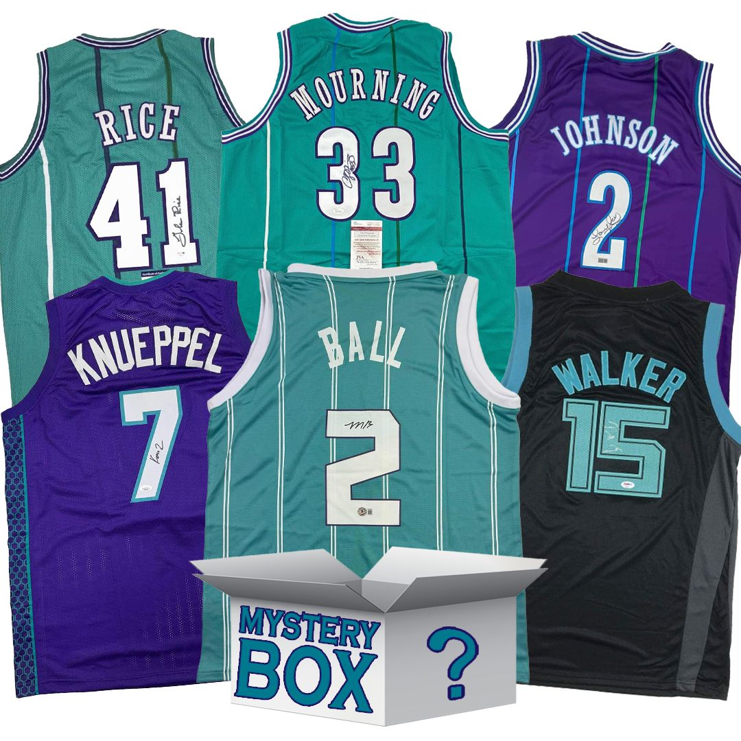 Autographed/Signed Charlotte Basketball Jersey Mystery Box with PSA JSA or Beckett COA 1