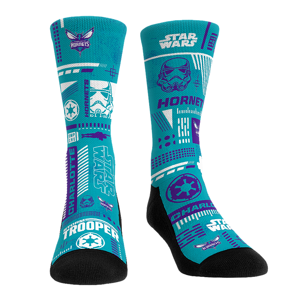 Charlotte Hornets - Star Wars  - Stormtrooper Pattern | Rock 'Em Socks 1