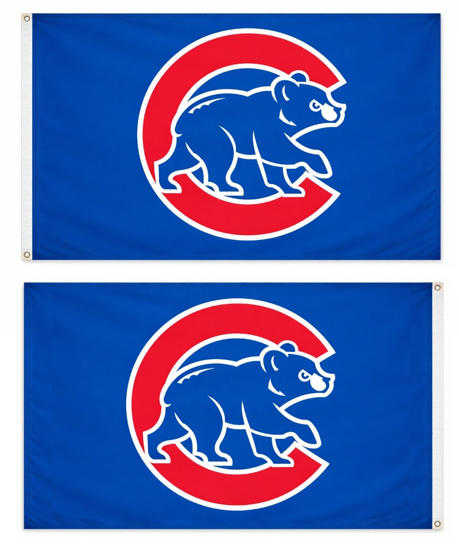 Chicago Cubs Flag 2 Sided 3x5 Walking Cub Logo 1