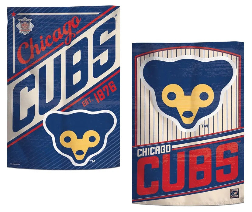 Chicago Cubs Garden Flag 2 Sided Cooperstown Logo