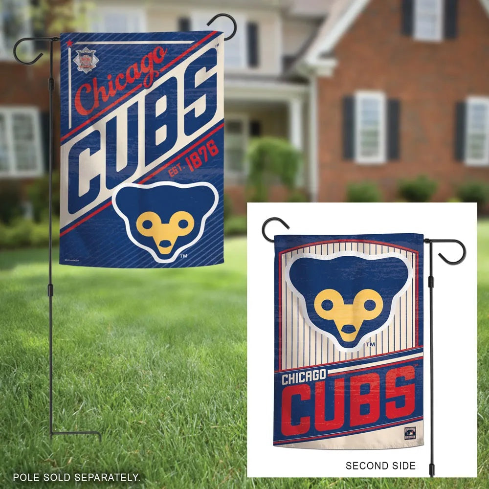 Chicago Cubs Garden Flag 2 Sided Cooperstown Logo