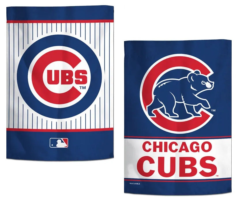 Chicago Cubs Garden Flag 2 Sided Double Logo