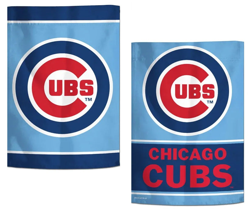 Chicago Cubs Garden Flag 2 Sided Light Blue Logo