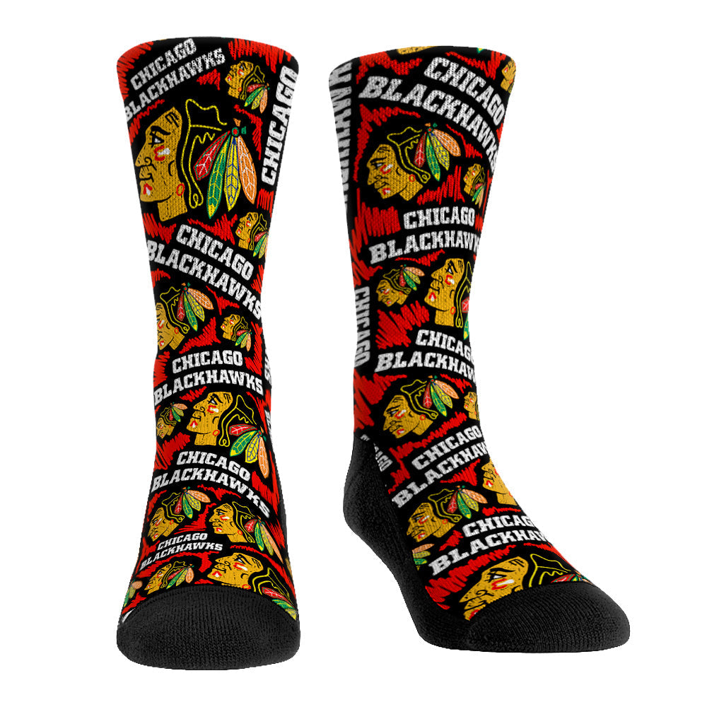 Chicago Blackhawks - Logo Sketch | Rock 'Em Socks