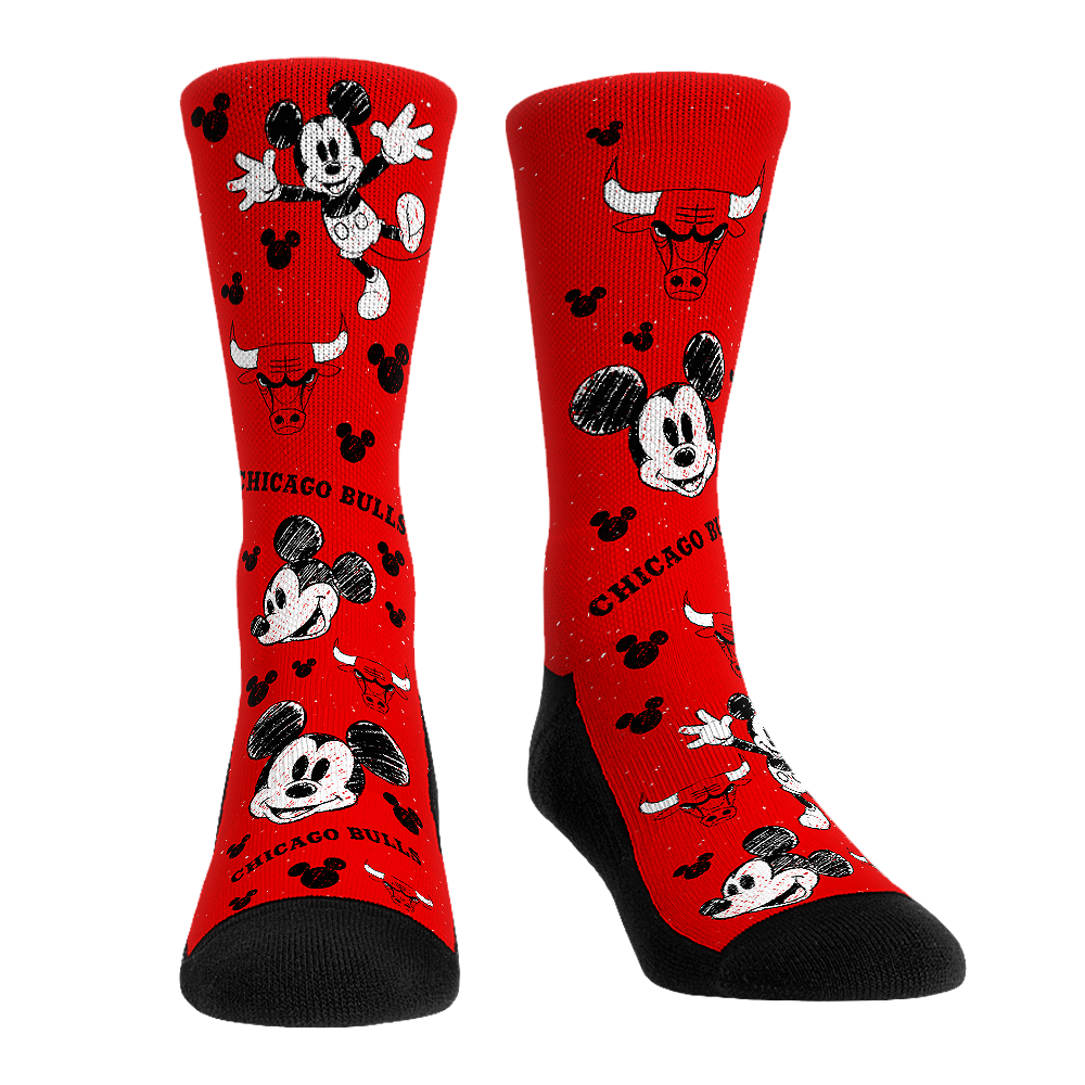 Chicago Bulls - Disney  - Mickey Sketch | Rock 'Em Socks