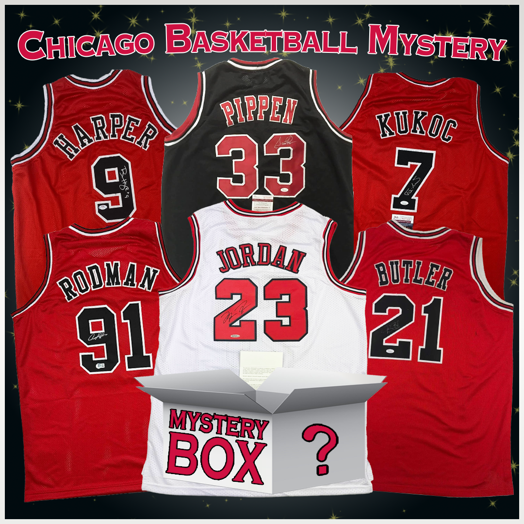 Autographed/Signed Chicago Basketball Jersey Mystery Box with PSA JSA or Beckett COA 1
