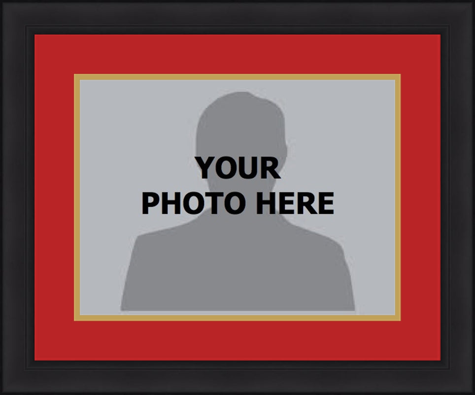 NHL Hockey Photo Picture Frame Kit - Chicago Blackhawks (Red Matting, Gold Trim)