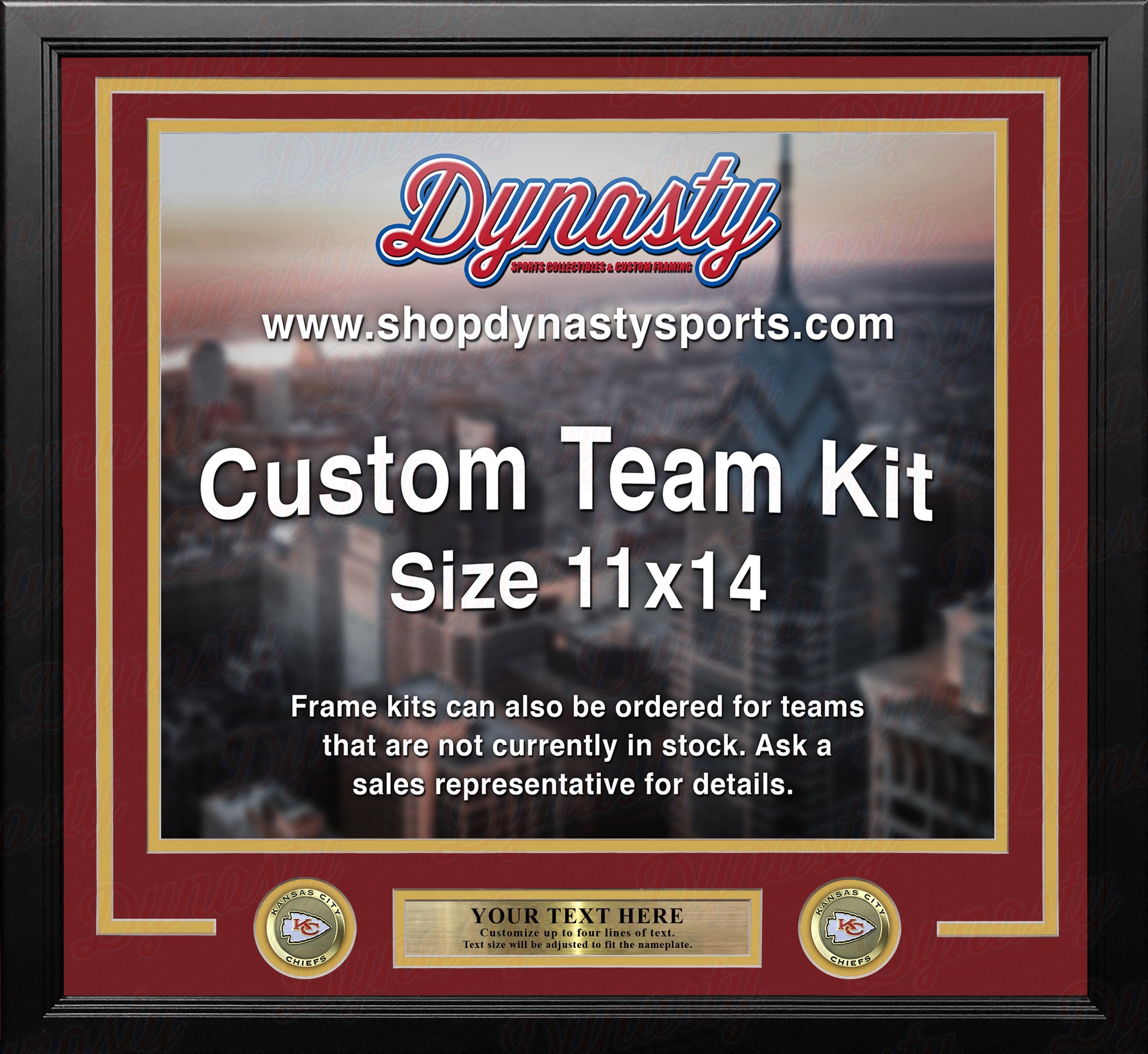 Kansas City Chiefs Custom NFL Football 11x14 Picture Frame Kit (Multiple Colors) 1