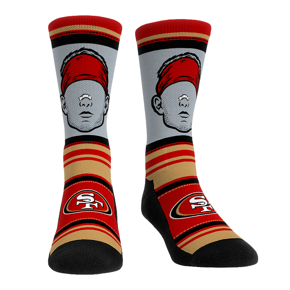 Christian McCaffrey - San Francisco 49ers  - Superstar Stripes | Rock 'Em Socks 1