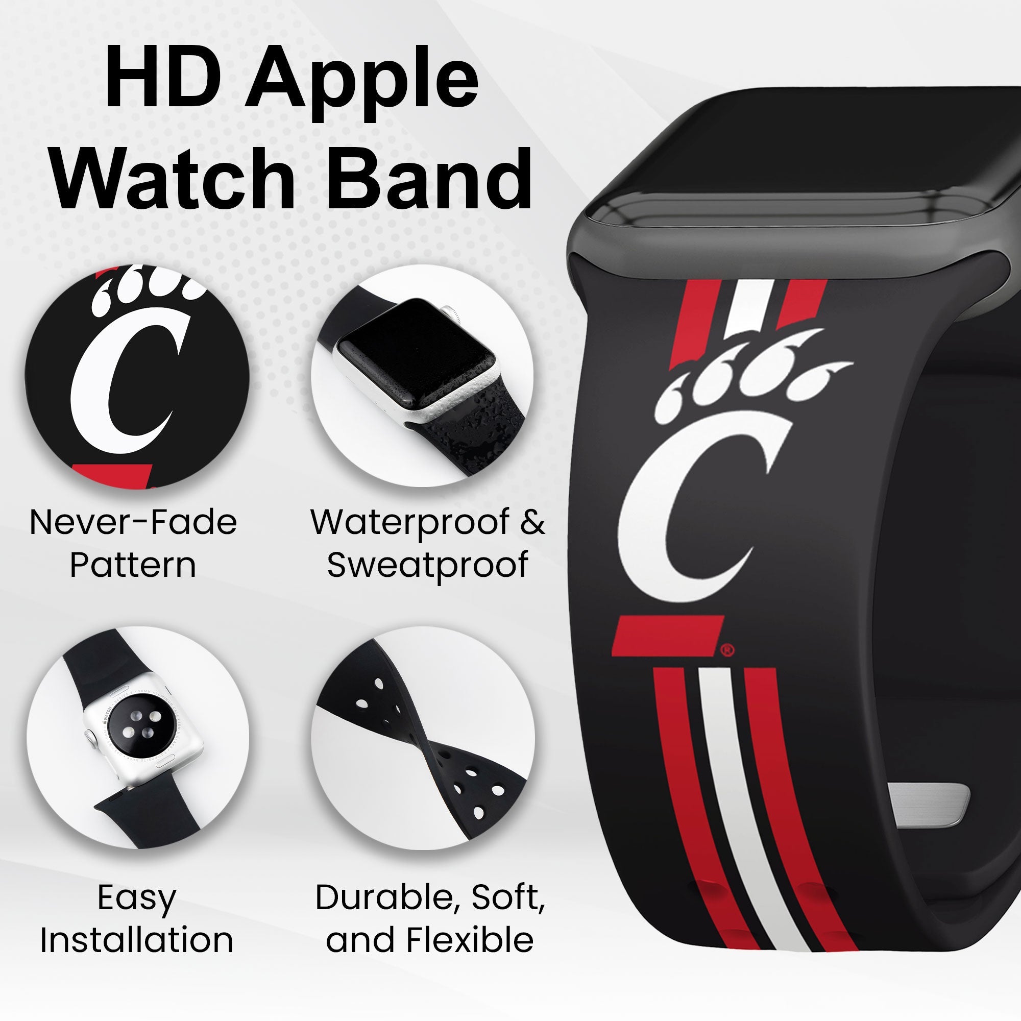Cincinnati Bearcats HD Apple Watch Band 3