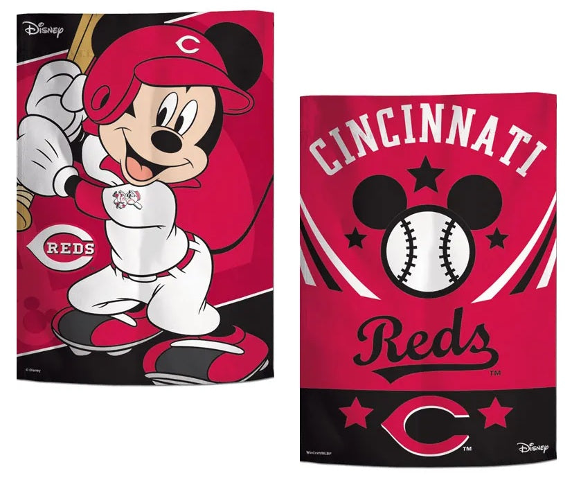 Cincinnati Reds 2 Sided Mickey Mouse Garden Flag 1