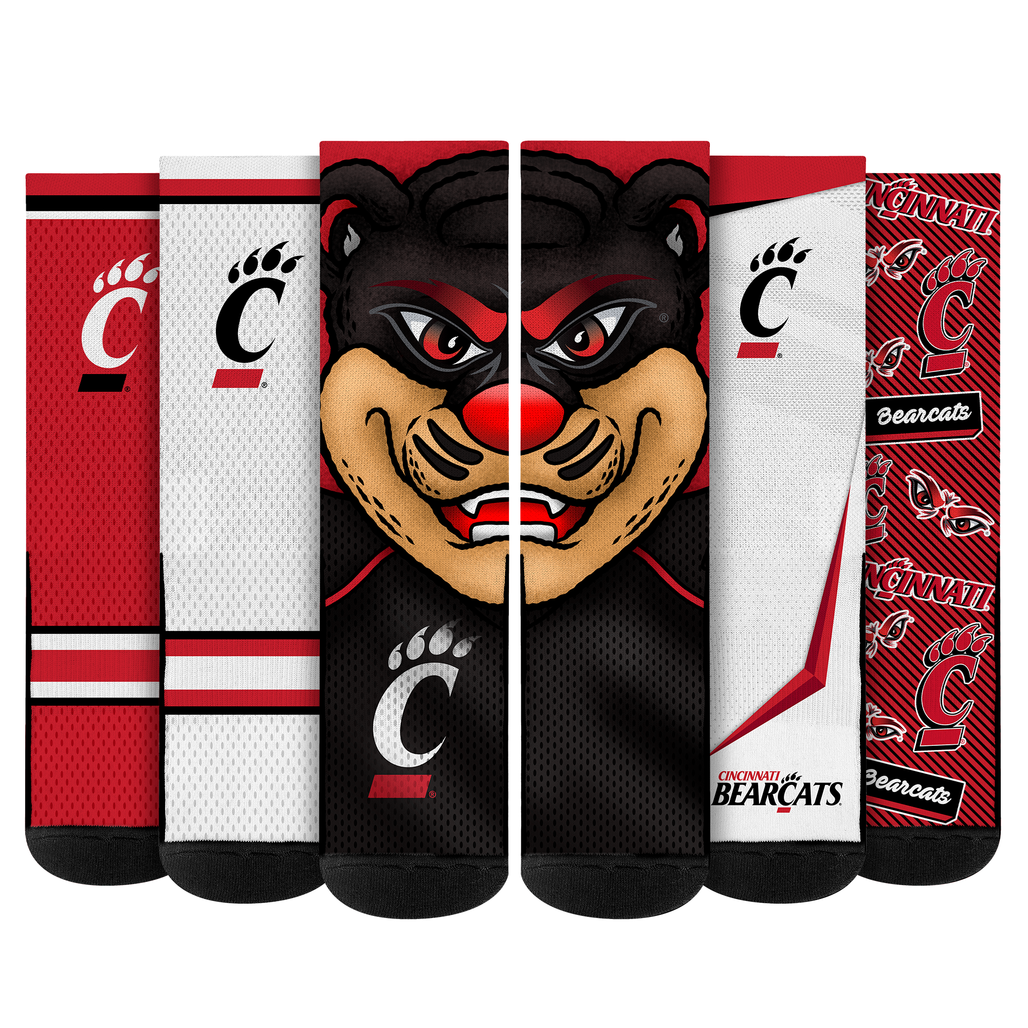 Cincinnati Bearcats - Super Fan Bundle 5-Pack | Rock 'Em Socks 1
