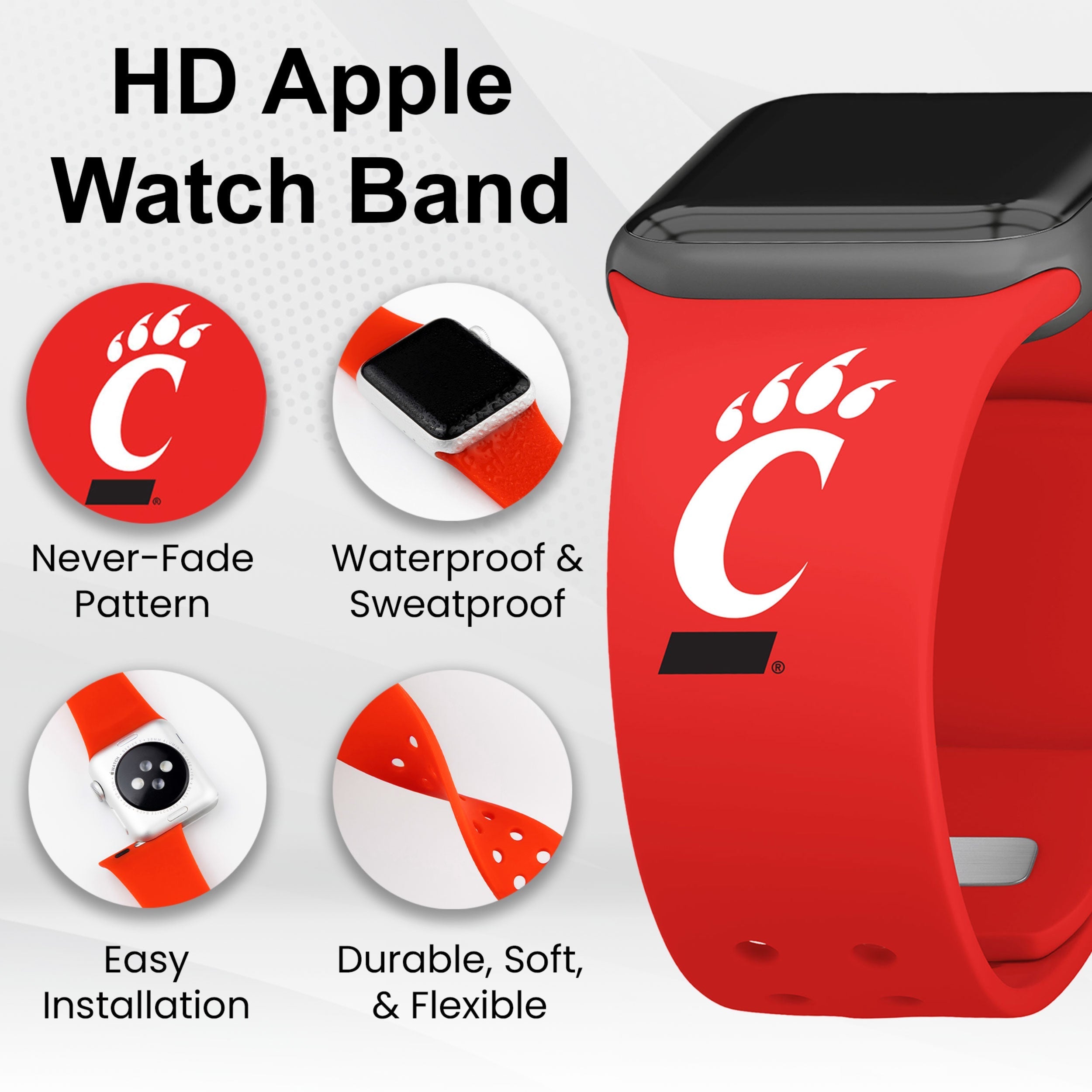 Cincinnati Bearcats HD Apple Watch Band 20