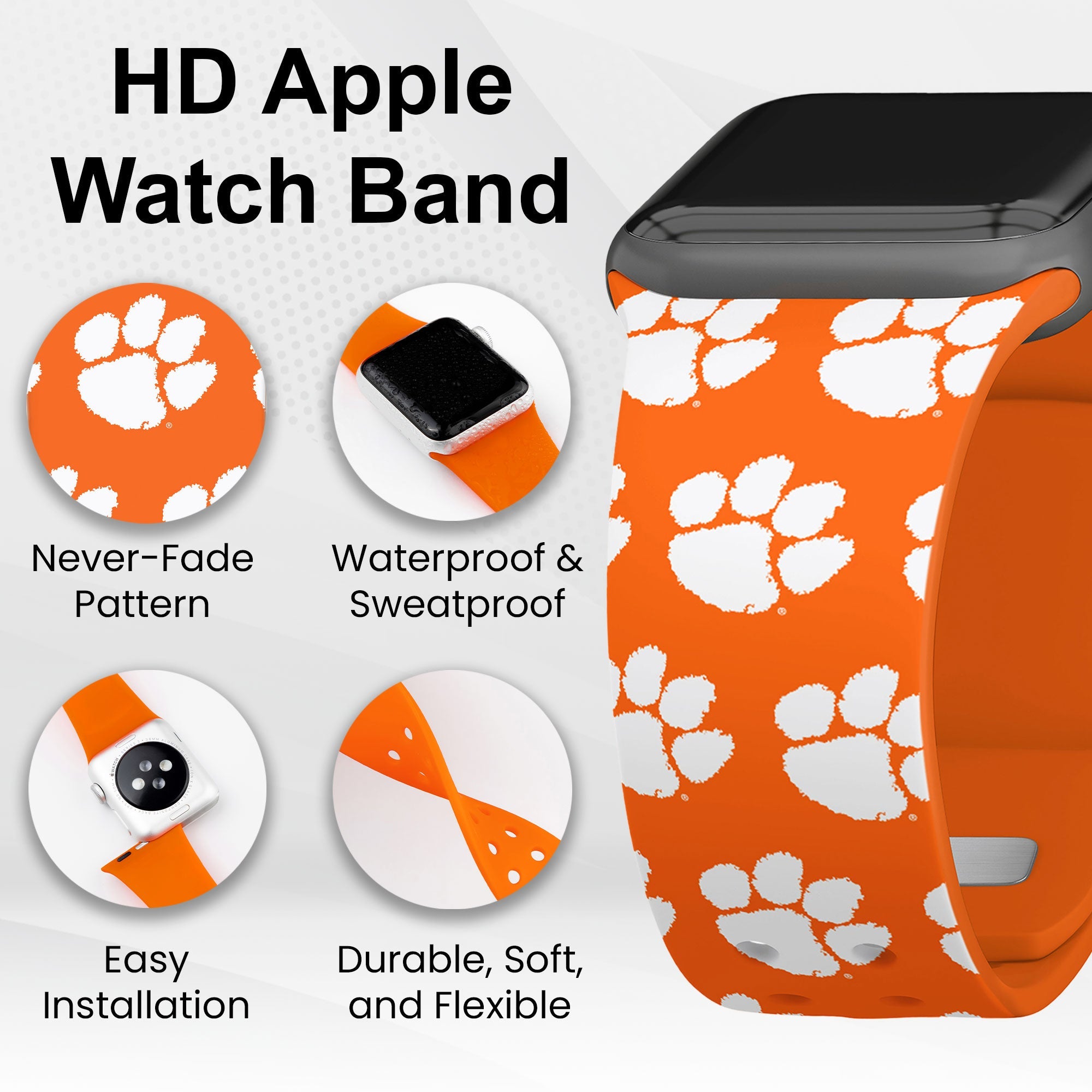 Clemson Tigers HD Apple Watch Band 9