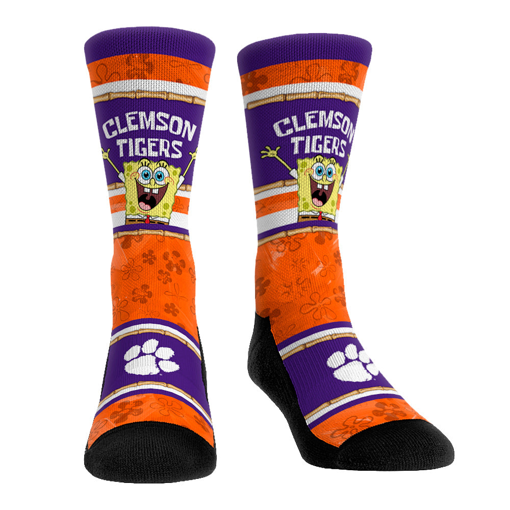 Clemson Tigers - SpongeBob SquarePants Tiki Stripe | Rock 'Em Socks